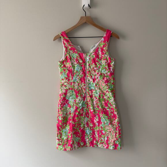 Lilly Pulitzer Cathy Shift Dress Flamingo Pink Southern Charm 0 Lace 100% Cotton - Picture 11 of 13